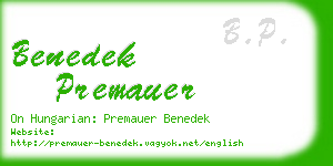 benedek premauer business card